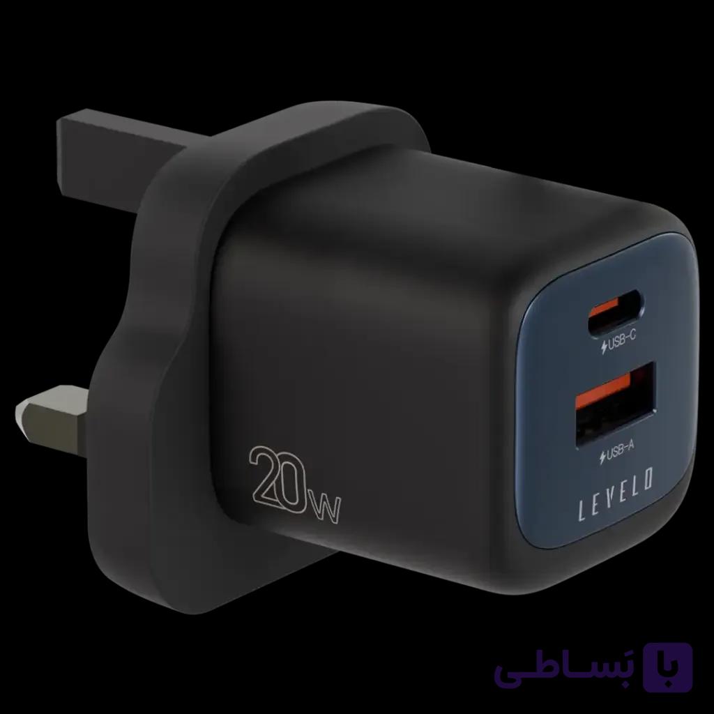 شارژر دیواری دو پورت با توان 35 وات Levelo Vero GaN — تصویر 1