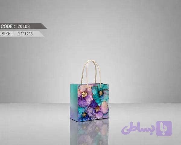ساک دستی مربع کادویی کد 20108سایز 8.5 ×12×12(عمده)
