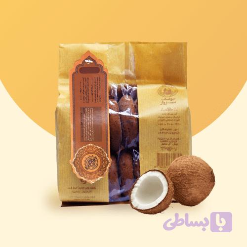 کلوچه رضوی نارگیلی ۴۵۰ گرمی – عطر و طعم گرمسیری – دهکده ارگانیک درخشنده