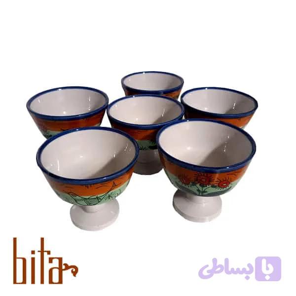 بستنی خوری چینی میبد 6 عددی — تصویر 1