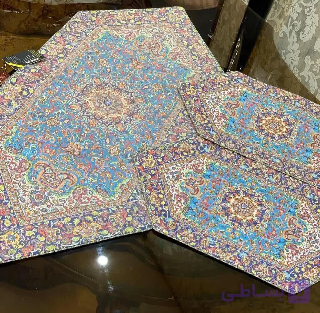 رومیزی ترمه جنس ابریشم طرح آبان کد 4
