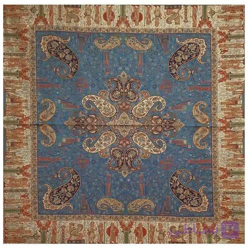 رومیزی ترمه ابریشم طرح کج راه سنتی کد 1