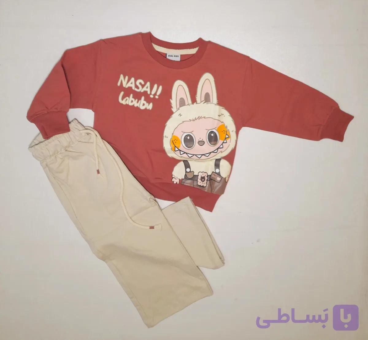 بلوز و شلوار دخترانه لبوبو آستین بلند جنس دورس