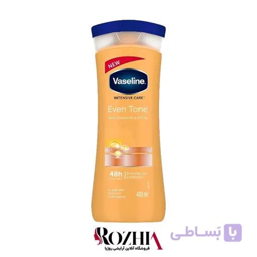 لوسیون بدن وازلین مدل Healthy even tone با SPF 10