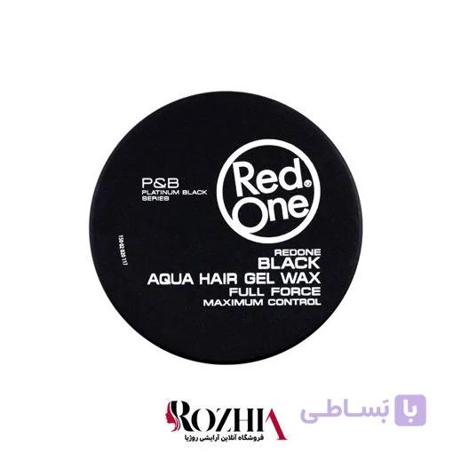 واکس مو ژلی ردوان RedOne مدل آکوا هیر ژل واکس مشکی Black Aqua Hair Gel Wax درجه نگهداری Full Force حجم 150 میلی لیتر — تصویر 1