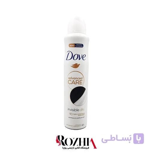 اسپری ضد تعریق زنانه داو Dove مدل مراقبت پیشرفته نامرئی خشک Advanced Care Invisible Dry حجم 250 میلی لیتر — تصویر 1