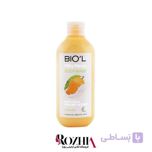 شامپو بدن کرمی بیول حاوی عصاره شیر و انبه 400 میل — تصویر 1