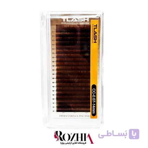 مژه والیوم ۲۰ لاین قهوه ای متوسط تیلش TLASH فر CC