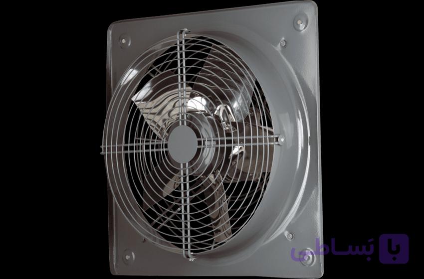 هواکش صنعتی پروانه استیل VIS-40D4S با توری محافظ — تصویر 1