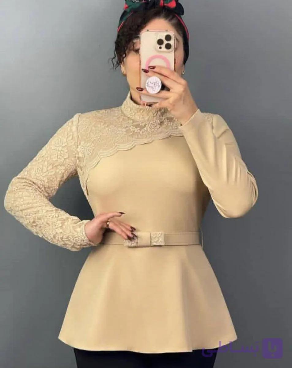 شومیز مجلسی رومی گیپور زنانه و دخترانه