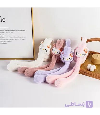 گوش گیر پشمی پمپی طرح کیتی — تصویر 1