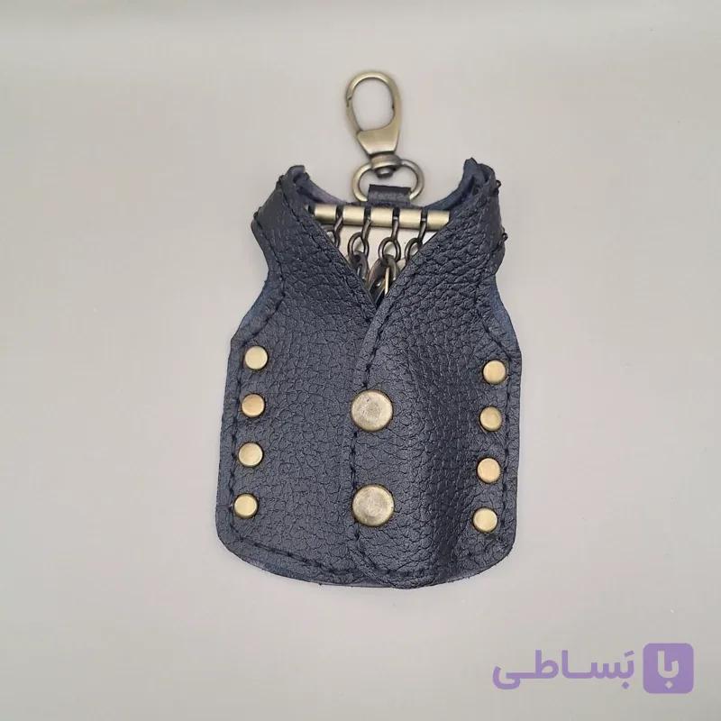 جاکلیدی چرم طبیعی مدل جلیقه با چهار جای کلید