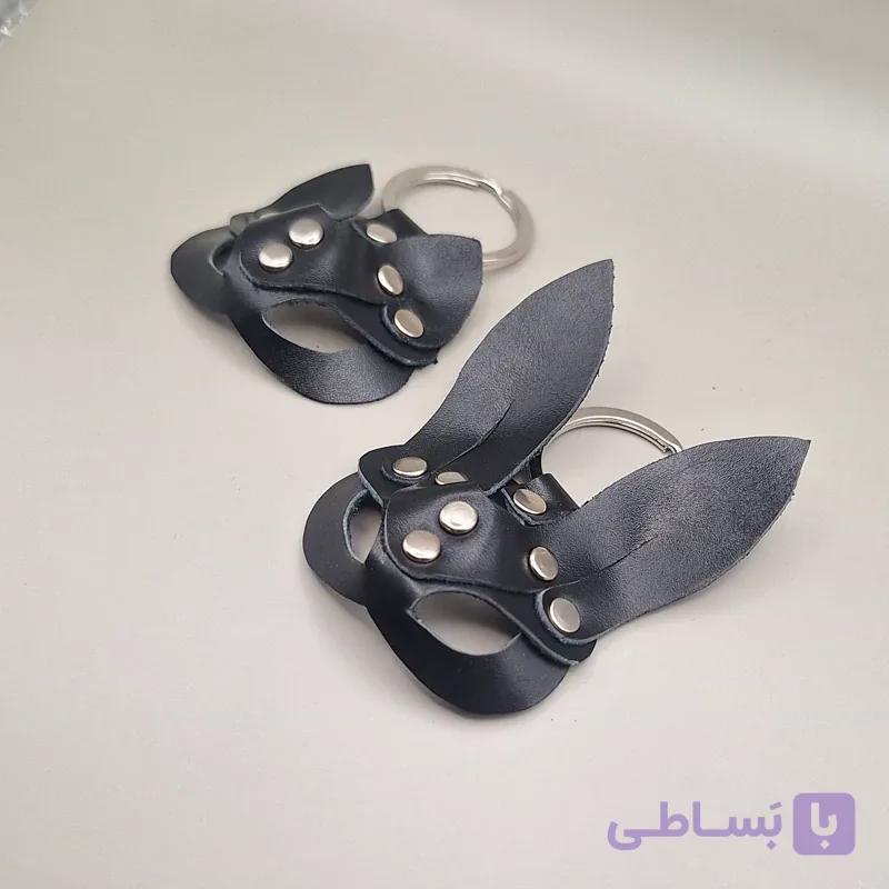 جاکلیدی چرم طبیعی دستساز مدل خرگوش و گربه