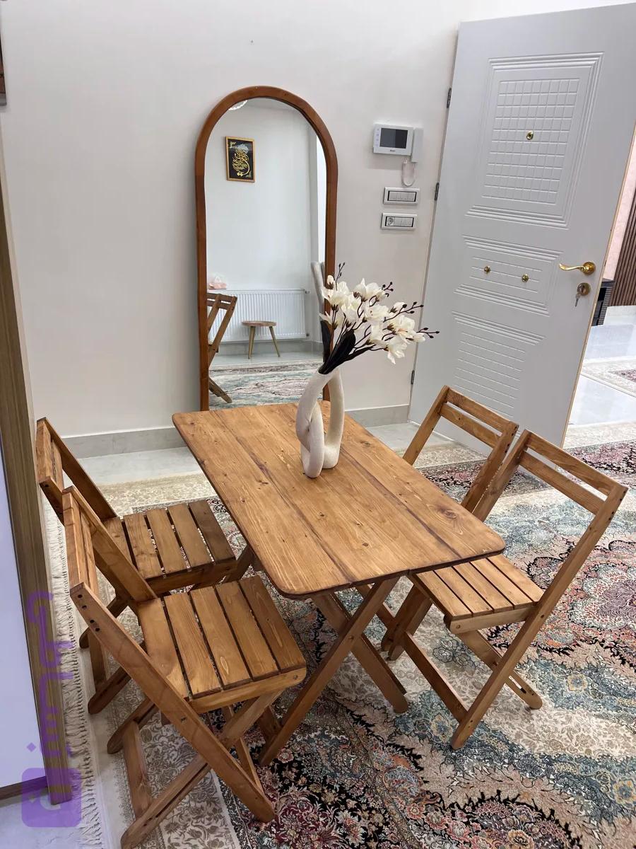 میز ناهارخوری تاشو چوبی ۴نفره چوب روس