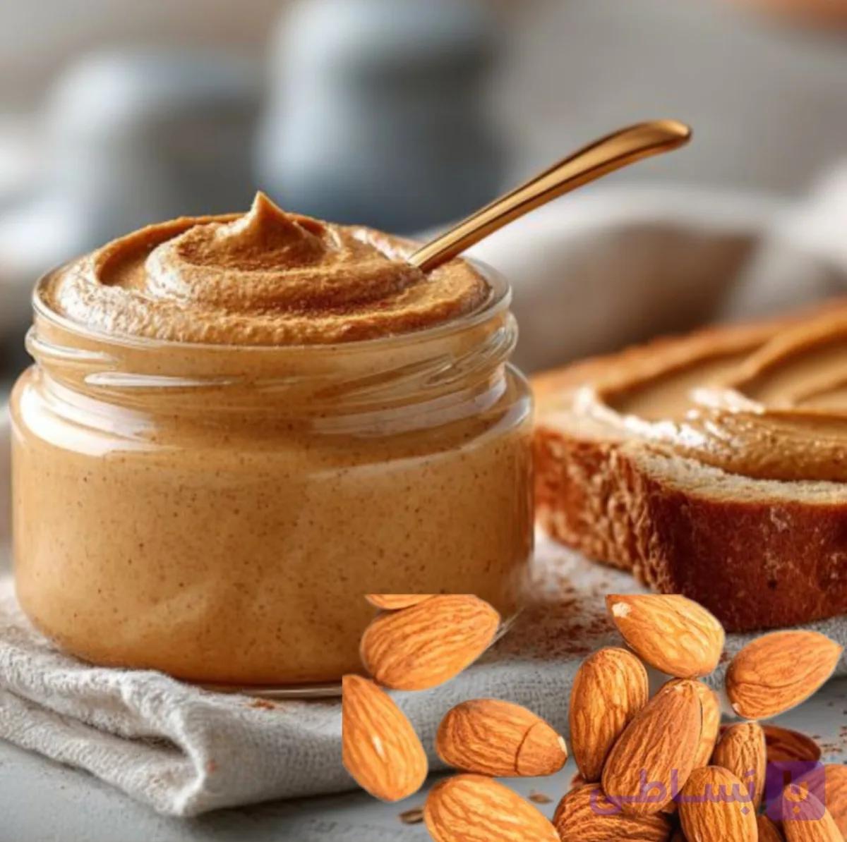 کره بادام درختی ویژه غنیلاران کاملا ارگانیک و خالص ۳۰۰گرمی