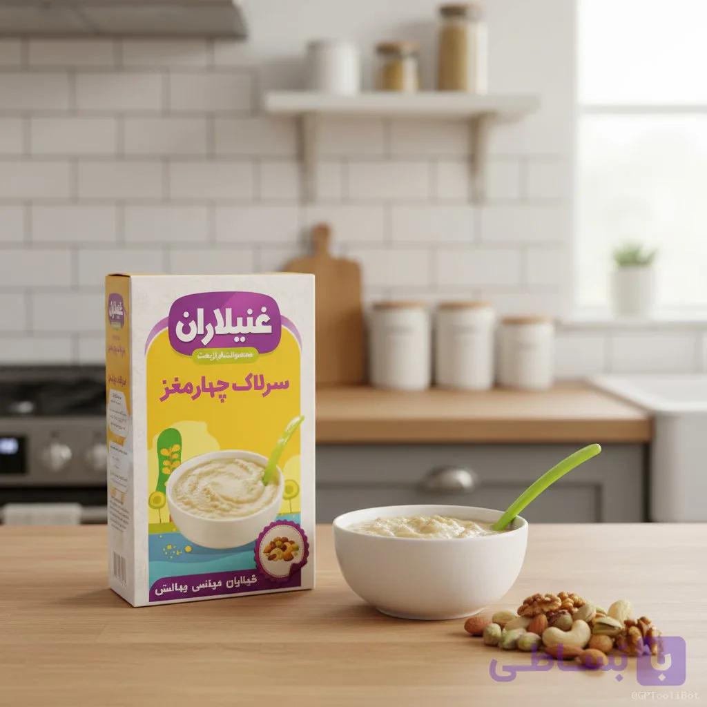 فرنی چهار مغز غنیلاران پسته گردو بادام فندق برنج خرما ۳۰۰گرمی با ضمانت