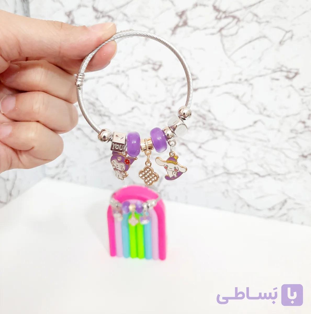 دستبند پاندورا مدل آویزدار طرح کرومی و دوستان