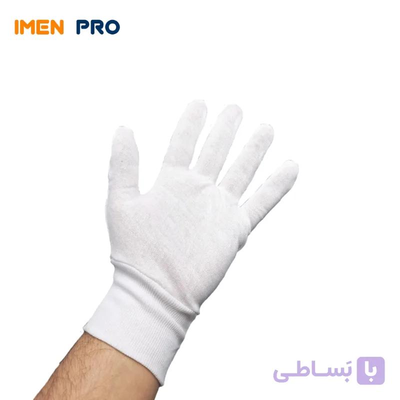 دستکش نخی ضد حساسیت سفید | بسته ده جفتی — تصویر 1