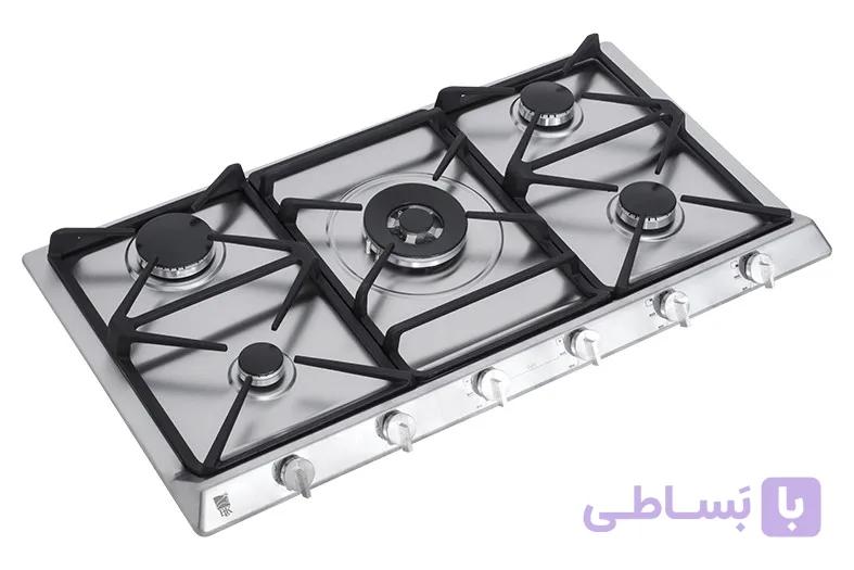 اجاق گاز رو میزی طرح استیل 5 شعله 6 ولوم مدل ( GS100PM )