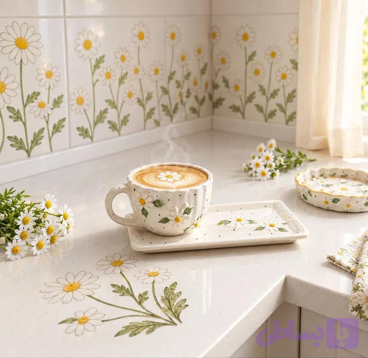 فنجان وسینی بابونه