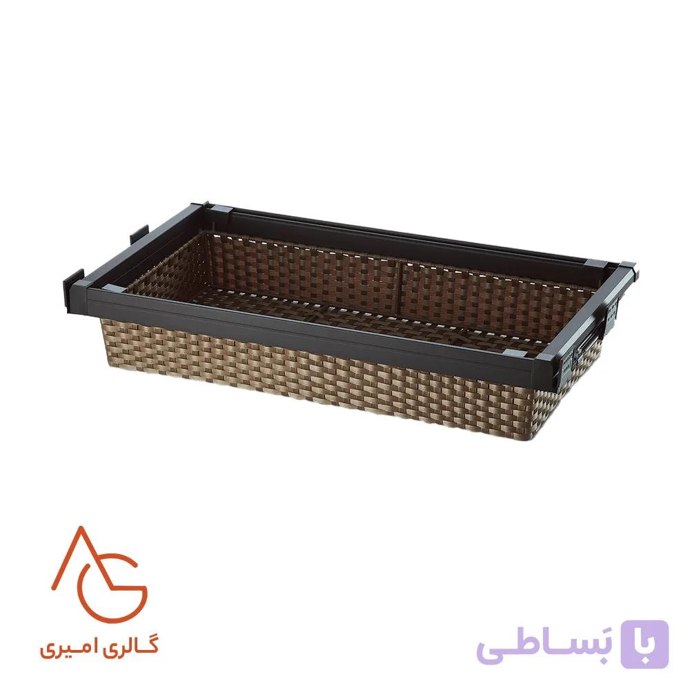 سبد حصیری ریلی داخل کمد لباس قابل رگلاژ آرام بند کد WS4119 یونی هوپر — تصویر 1