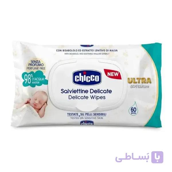 دستمال مرطوب چیکو پایه آب ۷۲ عددی — تصویر 1