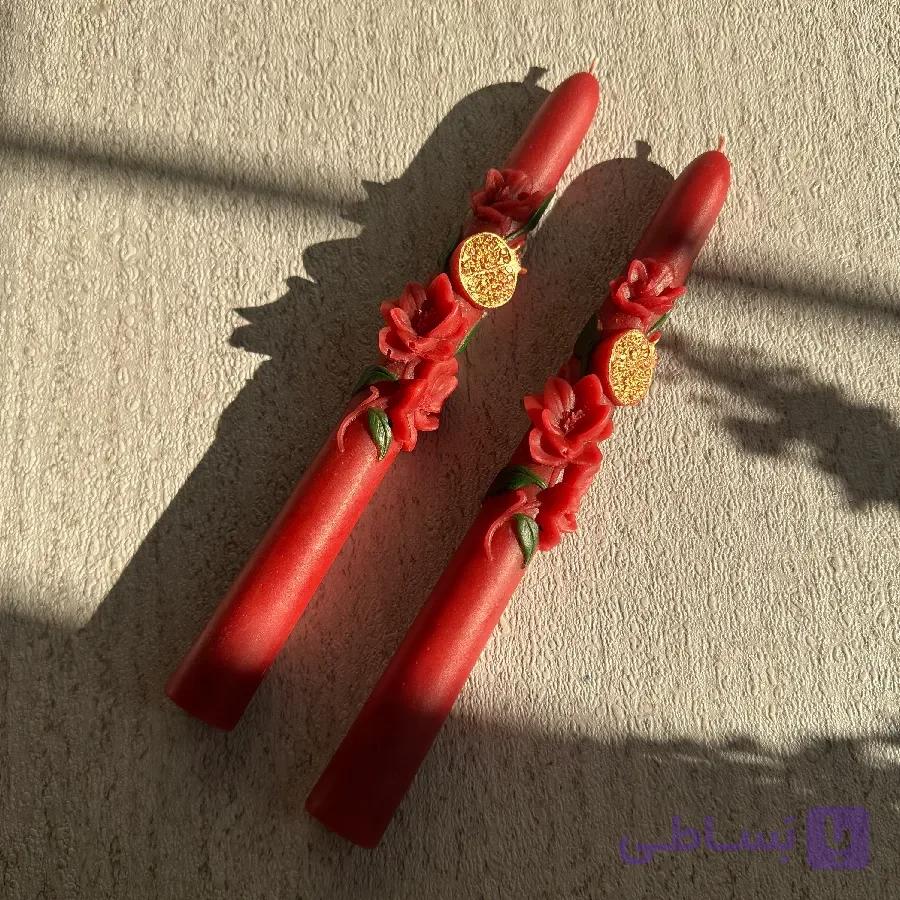 شمع قلمی طرح انار و شکوفه — تصویر 1