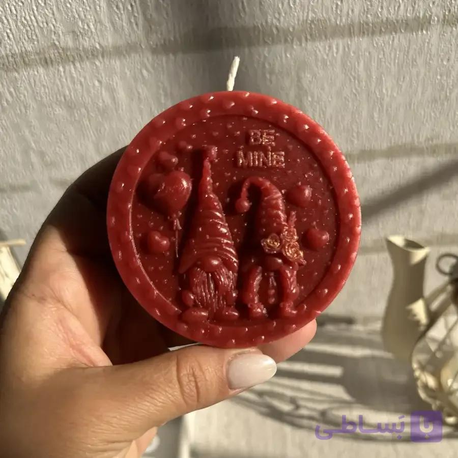 شمع طرح لی لی پوت و قلب (مدل سکه BE MINE) — تصویر 1