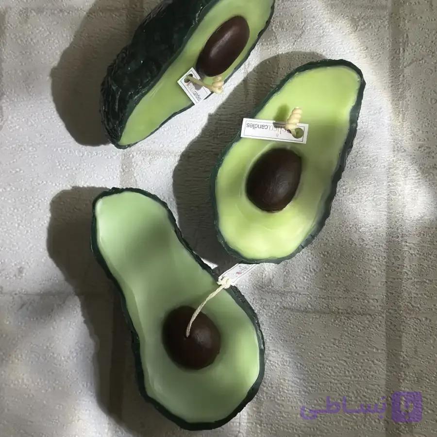 شمع آووکادو دست‌ساز مدل میوه طبیعی — تصویر 1