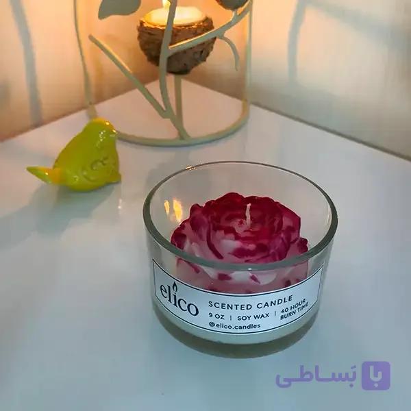 شمع تزئینی طرح گل – دست‌ساز و خاص