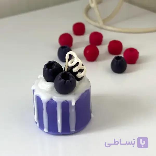 شمع دکوراتیو مدل کیک بلوبری | فانتزی و خوش‌عطر — تصویر 1
