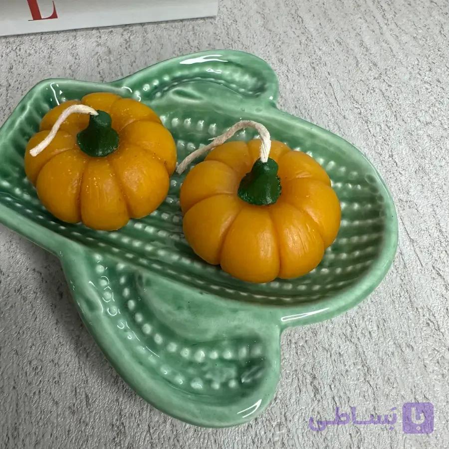 شمع کدو تنبل مینیاتوری (ویژه هالووین و پاییز) — تصویر 1