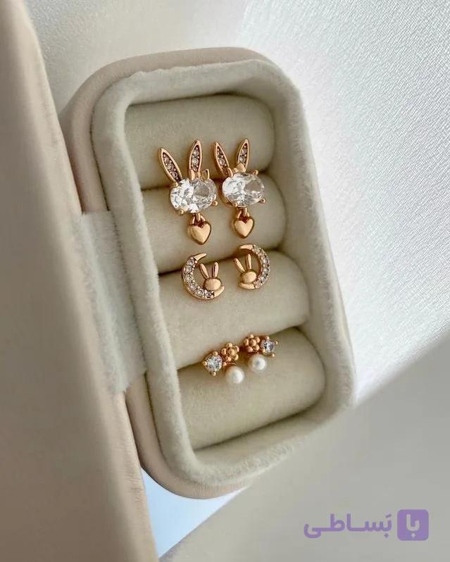 پک گوشواره میخی سه جفتی فانتزی ژوپینگ — تصویر 1