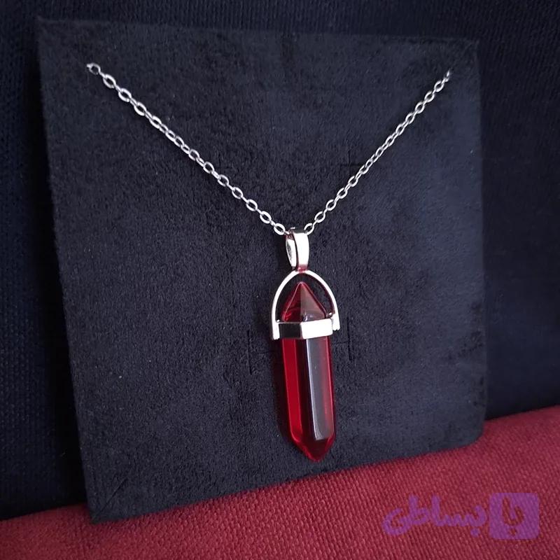 گردنبند منشوری سنگ همراه با زنجیر اقساط 4 ماهه
