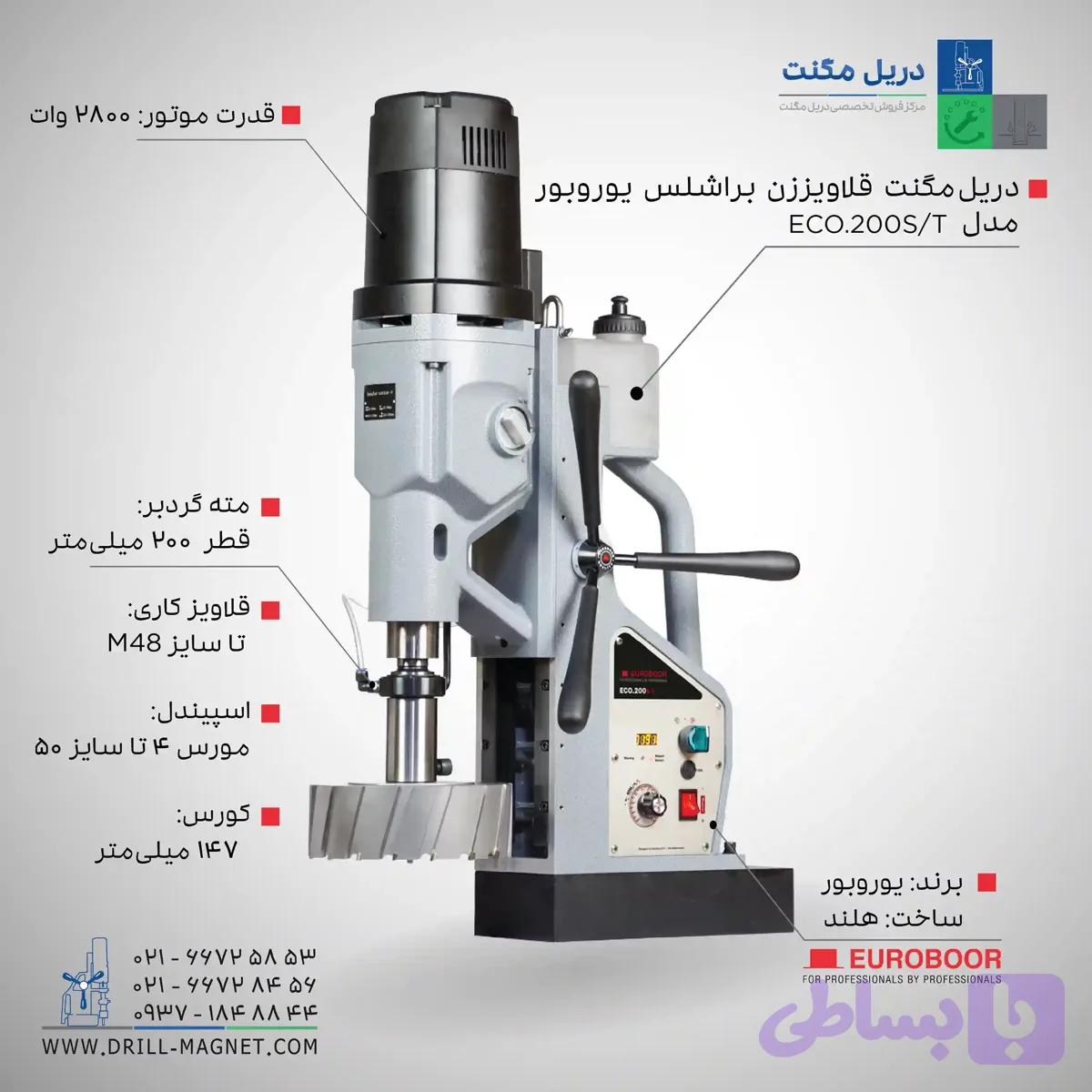 دریل مگنت براشلس یوروبور مدل ECO.200S/T