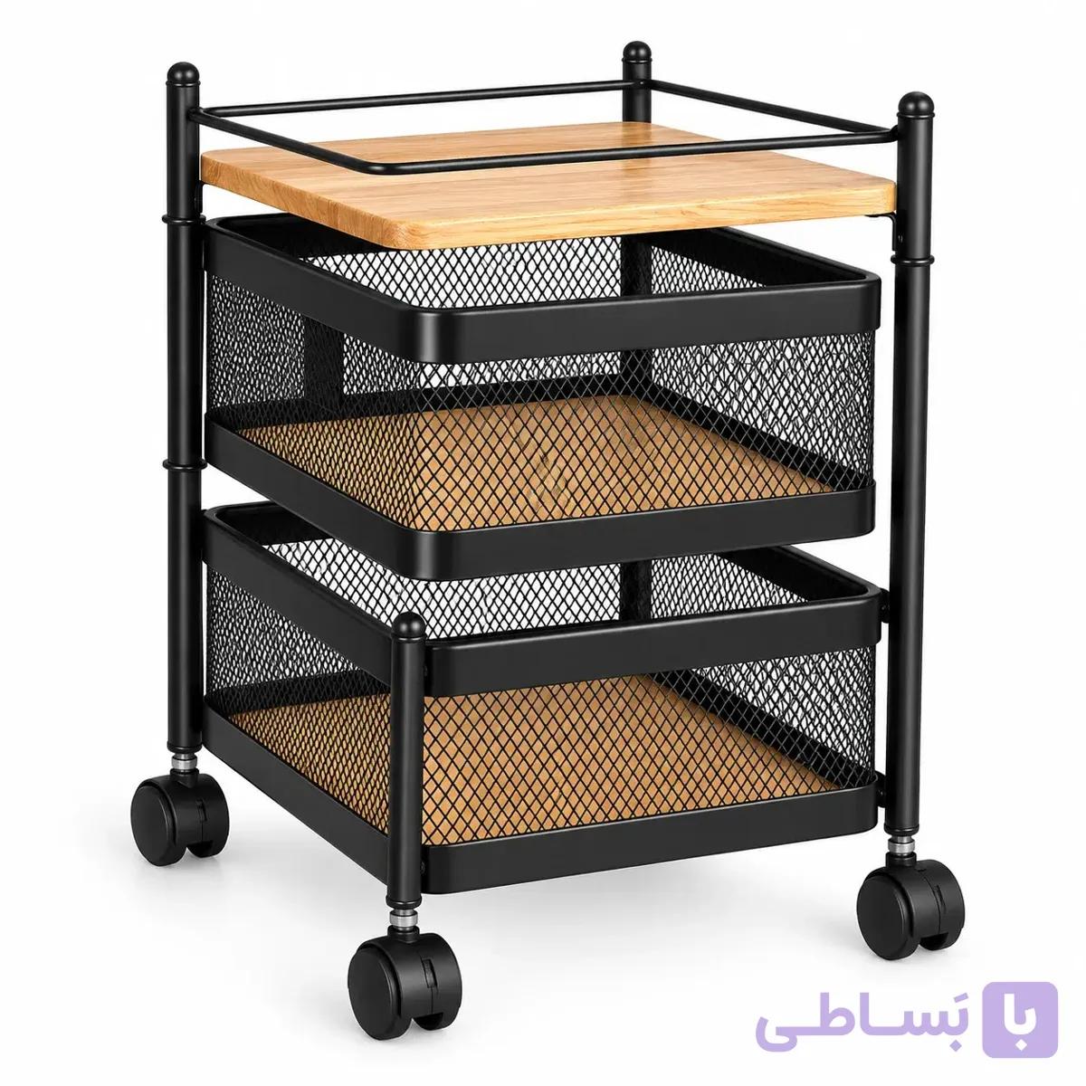 سبد سیب زمینی و پیاز یونیک مدل UN-2958 دو طبقه توری مربع — تصویر 1
