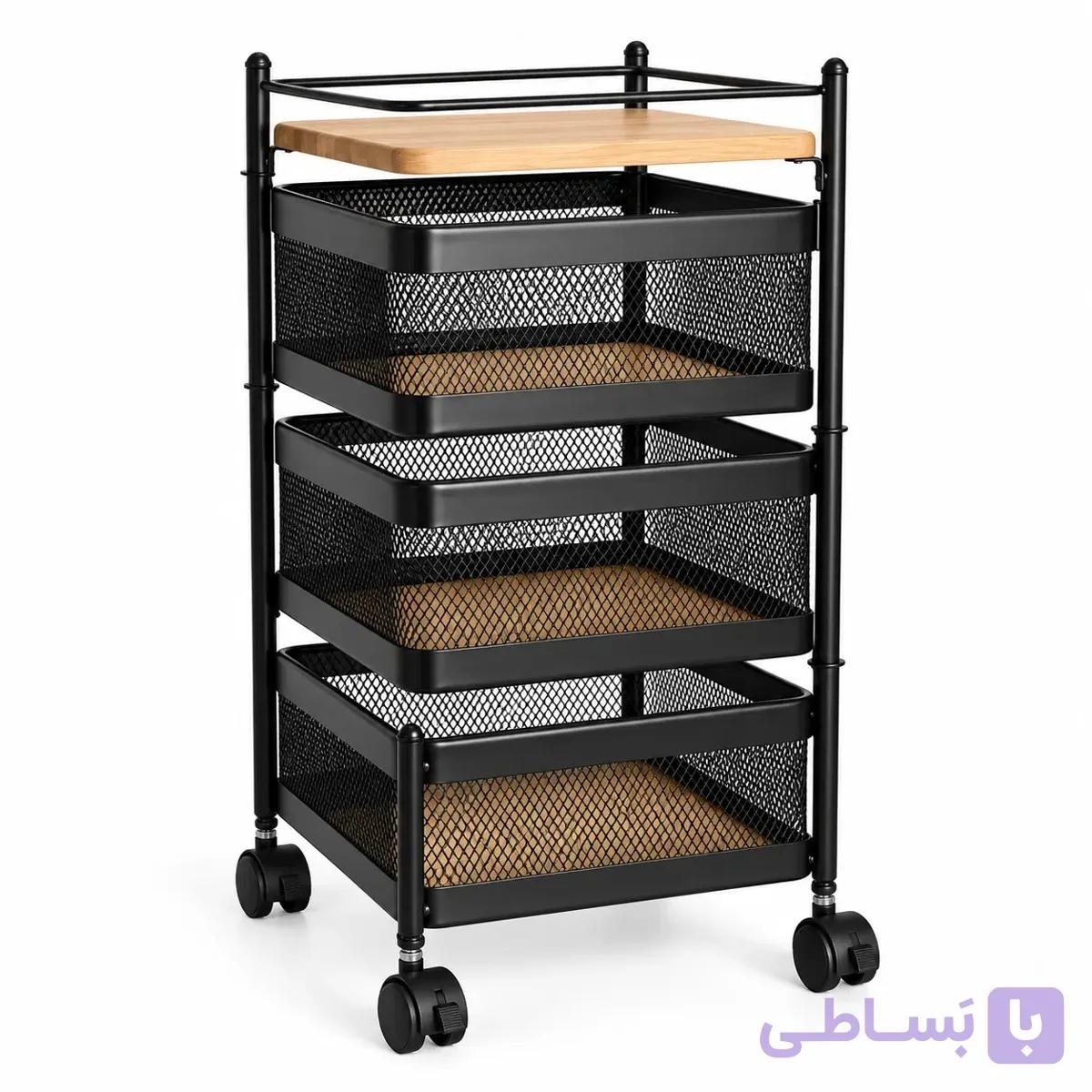 سبد سیب زمینی و پیاز یونیک مدل UN2960 سه طبقه توری مربع — تصویر 1