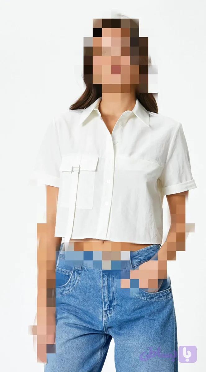 شومیز کراپ دخترانه قد ۴۵ سانت برند koton