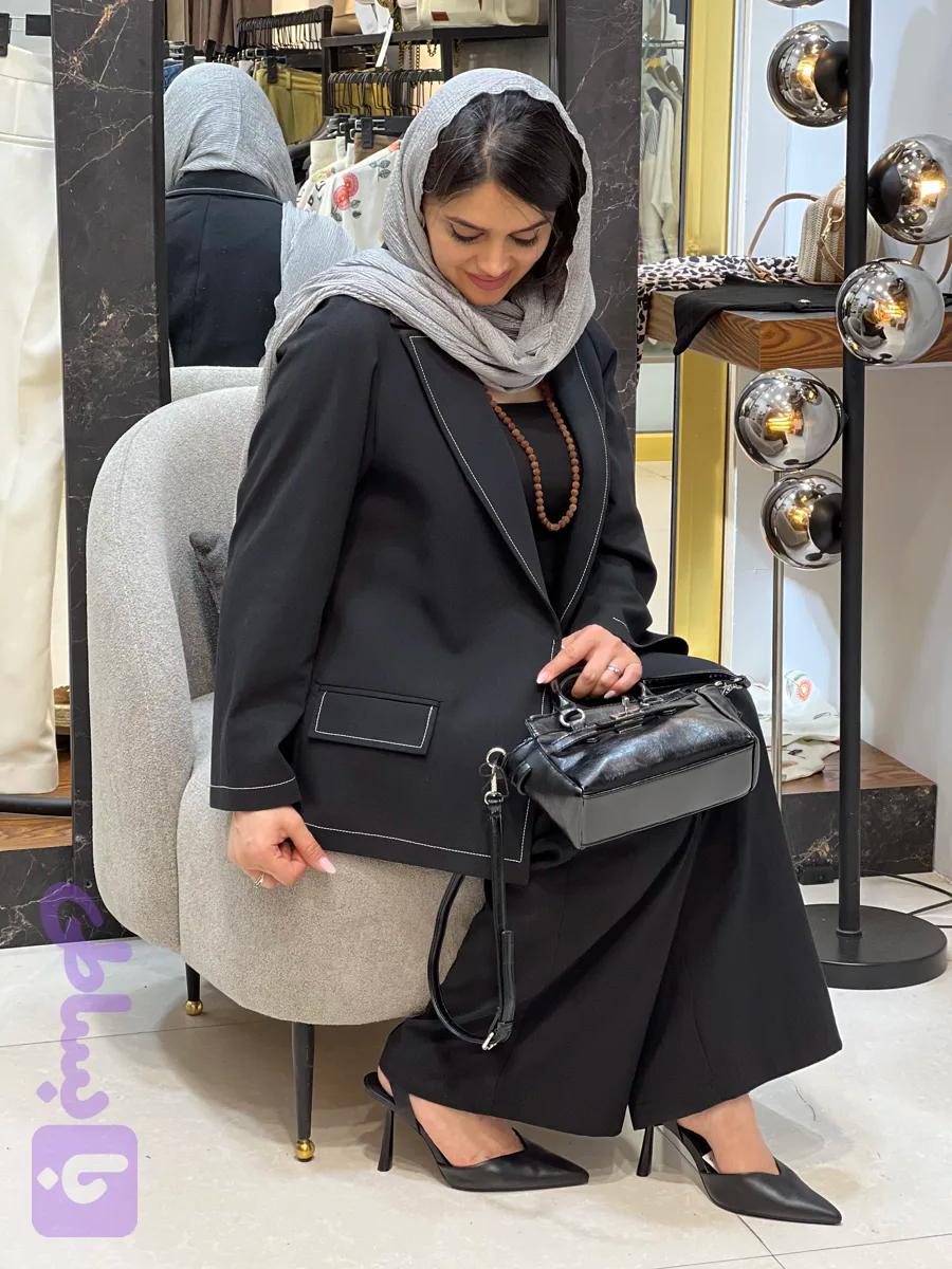 کت لینن زنانه دلین بدون آستر قد ۷۰ سانت