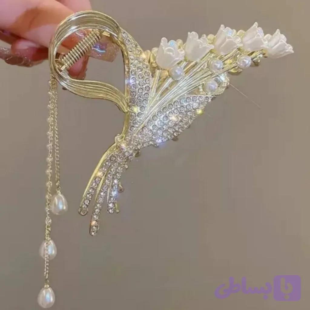 کلیپس فلزی مجلسی طرح خوشه گندم — تصویر 1