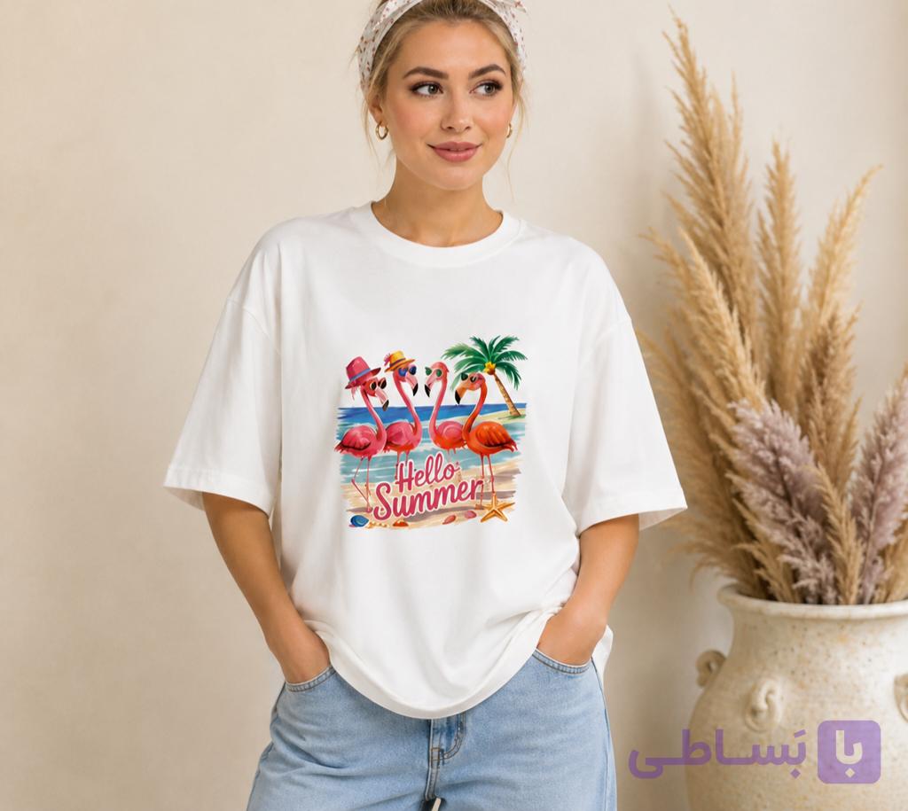 تیشرت باکسی نخ پنبه سامر فری سایز ۳۸ تا ۴۸