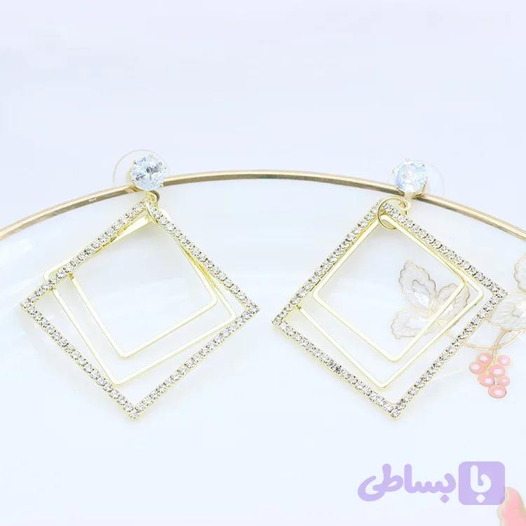 گوشواره آویز مربعی 4989-2-4