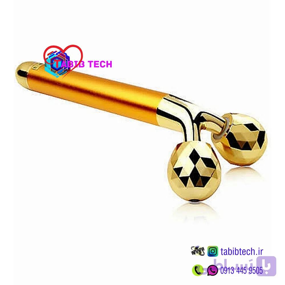 ماساژور گونه وصورت ویبره‌دار طلایی+ باتری — تصویر 1