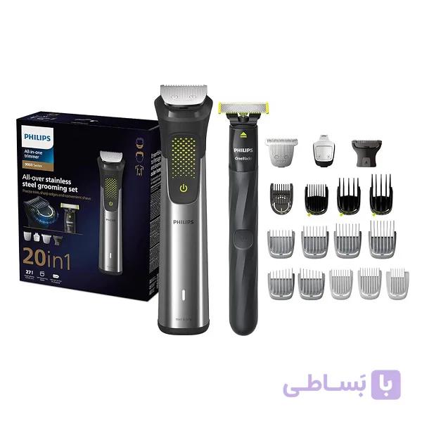 ماشین اصلاح فیلیپس MG9553 سری ۹۰۰۰ با تکنولوژی برش مستقیم و ضد آب 26 ماه گارانتی شرکتی امیر الکترونیک ویستا — تصویر 1