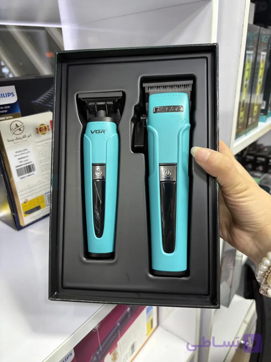 ست دو عددی ماشین اصلاح وی جی آر مدل V-694 S2با برش مستقیم-ابی موجوده — تصویر 1