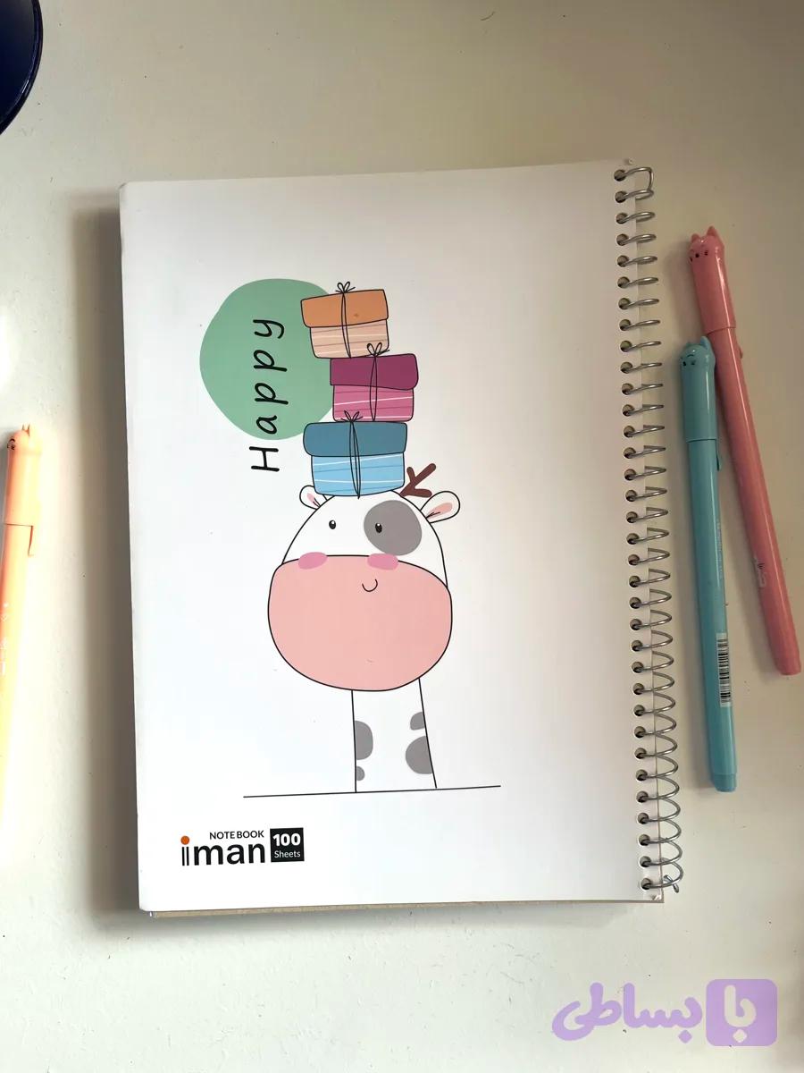 دفتر ۱۰۰ برگ حیوانات زمینه سفید ۱۰۳