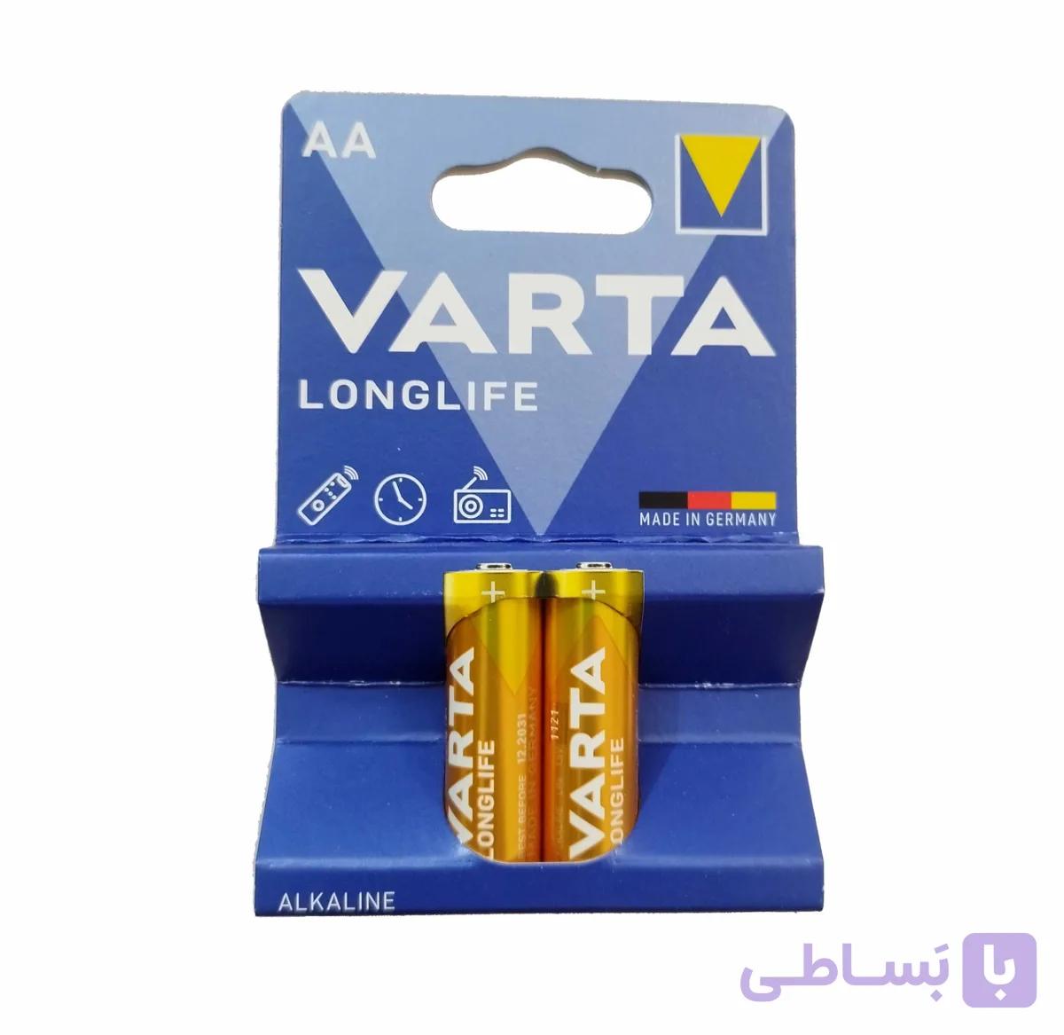باتری نیم قلمی لانگ لایف وارتا زرد دو عددی