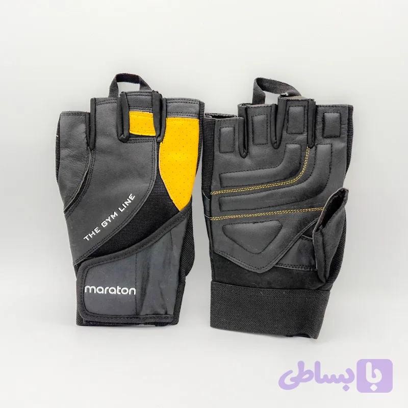 دستکش نیمه بدنسازی مردانه چرمی — تصویر 1