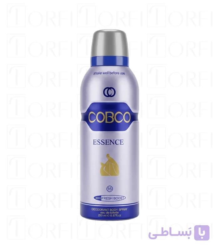 اسپری خوشبوکننده بدن زنانه کوبکو (COBCO) مدل Essence حجم ۲۰۰ میلی‌لیتر