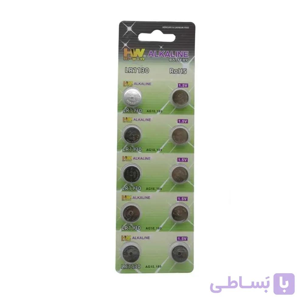باتری AG10 یا LR1130 سکه ای برند HW با HI-WATT — تصویر 1
